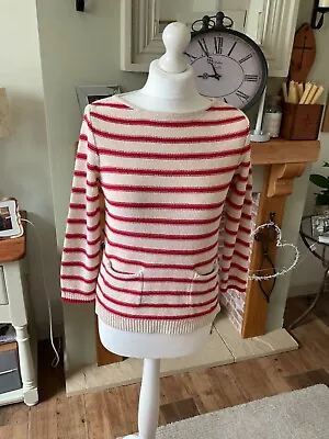 WHITE STUFF Cotton Blend Nautical Sweater 8-10 • £14