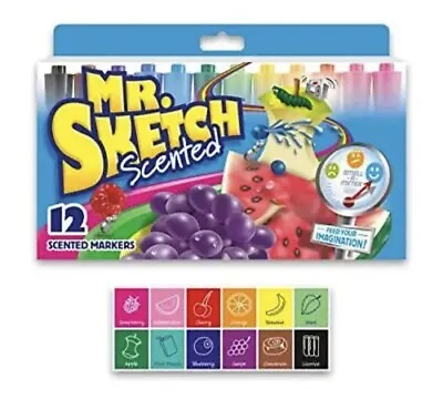 Mr. Sketch Watercolor Scented Markers Chisel Tip Assorted Colors Set Of 12 • $9.95