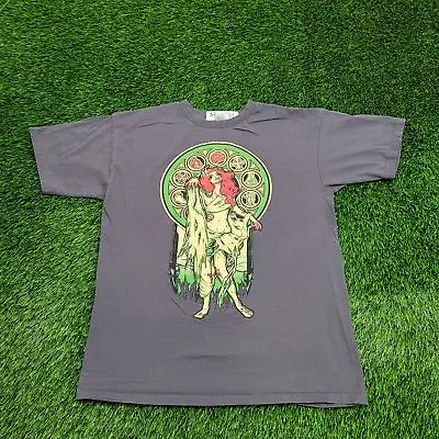 Vintage Y2K Alphonse-Mucha Nouveau Zombie Art Shirt Womens M 20x24 Faded Gray • $28.50