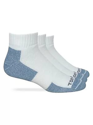 Top Flite Mens Moisture Wicking Seamless Toe Quarter Sport Socks 3 Pair Pack • $11.50