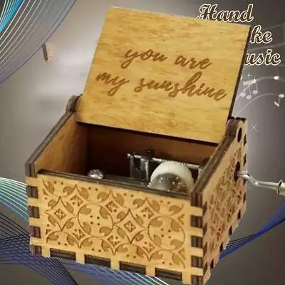 $7.98 • Buy You Are My Sunshine Wooden Carved Hand Cranked Music Box Gift For Father's Day.