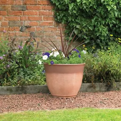 50 X 39cm Large Glazed Ceramic Effect Plastic Garden Plant Pot Planter • £27.95