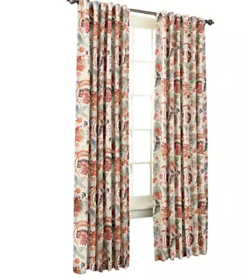 Eclipse Nina Blackout Rod Pocket Back Tab Curtain Panel Leaf Print Multi 52 X 95 • $14.95