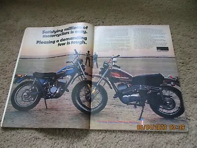 1975 Harley Davidson Enduro Cycle Ad SX-175  SX-250  Trail Bike Vintage  2  Page • $9.50