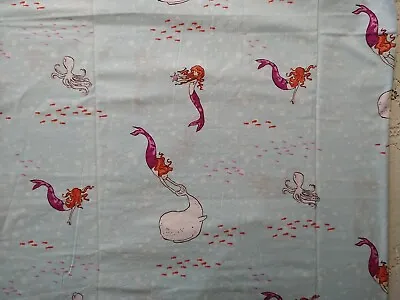 Out To Sea Mermaid Play Blue By Sarah Jane Michael Miller Cotton BTHY 18x44 RARE • $18.99