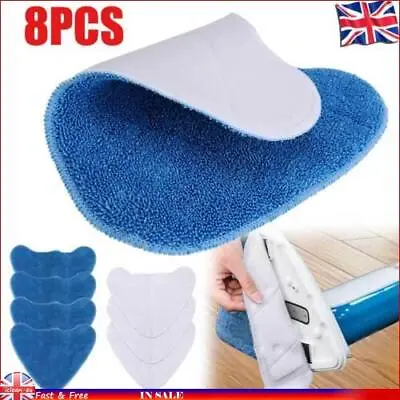 8 Pack Steam Mop Cleaning Pads For Vax Steam Cleaner Mops S85-CM S7 S86-SF-CC • £11.88