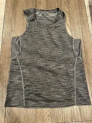 Mens Nike Dri Fit Gray Fitted Shirt Sleeveless Large Tank Top • $21