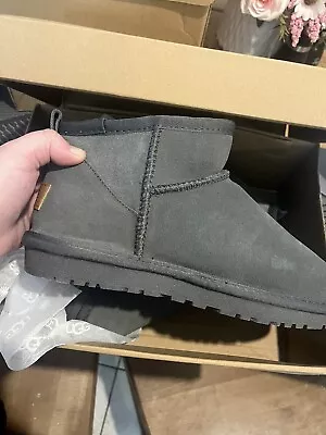 Ultra Mini Ugg Boots Grey Size Uk 6 Brand New In Box • £51