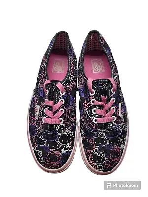 Vans Off The Wall Hello Kitty Shoes Kids Size 2 Lace Up Sneakers All Over Print • $9.99