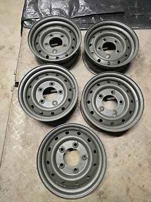 Set Of 5 Genuine Land Rover Wolf Military Wheels Rims 90 110 Series Nato Green • $529.15