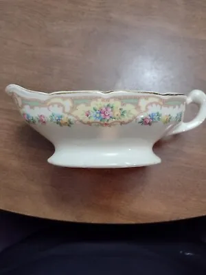 Floral China Gravy Boat Mount Clemens Pottery Mildred Pattern USA 1930s  • $30