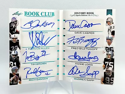 2023 Leaf History Book Club RAIDERS 8 Autos BO JACKSON/ALLEN/GANNON/more #5/5 • $300