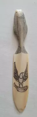 Vintage Scrimshaw Bone Letter Opener Pacific Northwest • $9.99