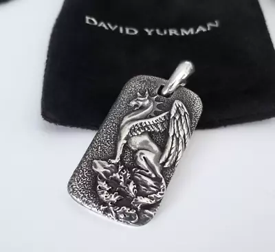 DAVID YURMAN - Griffin Collection Dragon Dog Tag Pendant - 1 3/4  - MINT! $660 • $265