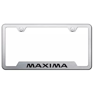 Cut-Out License Plate Frame For Nissan Maxima On Brushed Steel [Licensed] • $43.57