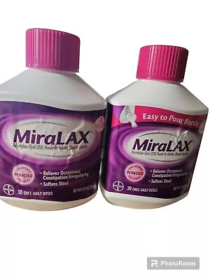 2 X MiraLAX Laxative 30 Doses Powder - 17.9oz • $29.95