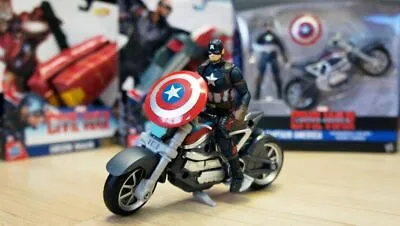 Hasbro Marvel Legends Series Civil War 3.75 Inch Captain America With Motorcycle • £34.99