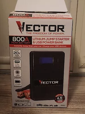Vector 800A Lithium Jump Starter & USB Power Bank With Light 4 & 6 Cylinder New • $59.99