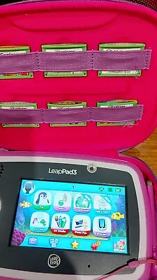 Pink LeapFrog LeapPad 3 Learning Tablet Educational  Game 6 Cartridges Case • £59.99