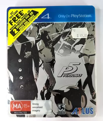 Playstation 4 PS4 - Persona 5 Steelbook Limited Edition AUS PAL COMPLETE • $54.95