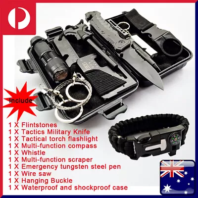 10 In 1 Outdoor Survival Kit First Aid Rescue Emergency Hiking Camping SOS Tool • $31.99