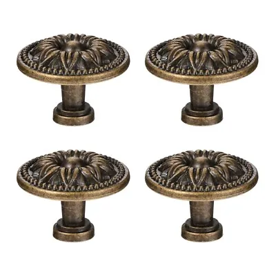 4pcs Round Cupboard Door Knobs Metal Handle For Christmas Home Kitchen Supplies • £9.48