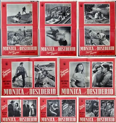 SUMMER WITH MONIKA Italian Fotobusta Movie Poster X8 INGMAR BERGMAN 1953 • $500