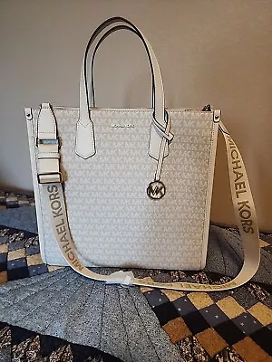 Michael Kors Maple Large Signature Logo Tote Vanilla Cream Msrp $ 398.00  Nwt • $170