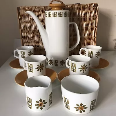 £40 • Buy Vintage 1960s Coffee Set J&G Meakin Town Talk Coffee Pot Creamer Sugar Bowl Cups