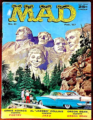 Mad Magazine #31 - FINE (6.0)!!  2nd Cover Featuring Alfred E. Neuman! 1957 • $99.99