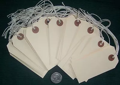 PlaiN HanG Tag BlaNk Manila ShippIng String SmALL 100 SZ #3 3¾ X 1 7/8  STPC • $8