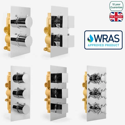 £114.99 • Buy 1 / 2 / 3 Way Chrome Concealed Thermostatic Shower Mixer Valve Solid Brass WRAS