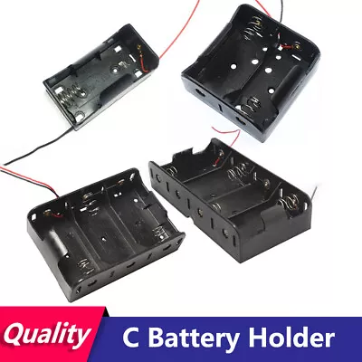 Battery Holder For C Battery 1 2 3 4 Position Connector Cell Case Box With Wire • $1.95