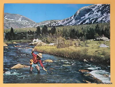 Vintage Fishing Calendar Salesman Sample Litho Print  8  X 6  Rainbow Rapids • $4.33