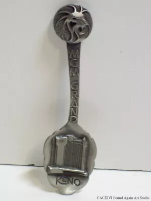 Vintage MGM Grand Casino Reno Pewter Spoon Lion Logo NV Collectible Souvenir Old • $11.99