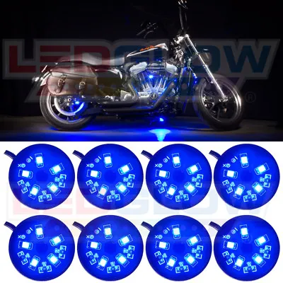 Ledglow 8pc Blue 40 Led Pod Motorcycle Accent Lights Neon Underglow Lighting Kit • $29.99