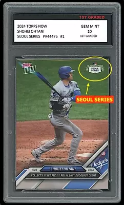 Shohei Ohtani 2024 Topps Now Seoul Series Logo 1st Graded 10 Dodgers Debut Card • $35.99