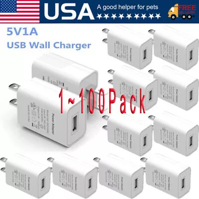 Universal 5V 1A US Plug USB AC Wall Charger Power Adapter For Smart Phone Lot • $124.49