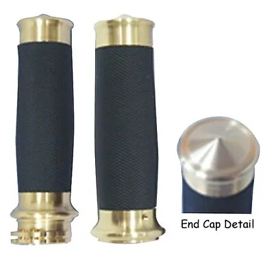 Solid Brass Grip Set W/Textured Black Rubber Grips (4208800) • $164.95