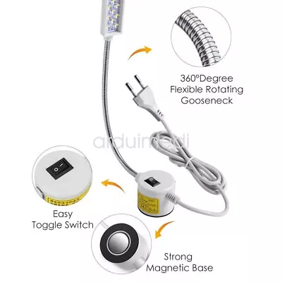 LED Sewing Machine Light Working Gooseneck Lamp 30 LED With Magnetic Base US/EU • $6.95