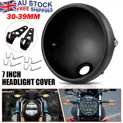 7inch Universal Motorcycle Headlight Housing Shell Cover Bucket + Mount Bracket • $45.08