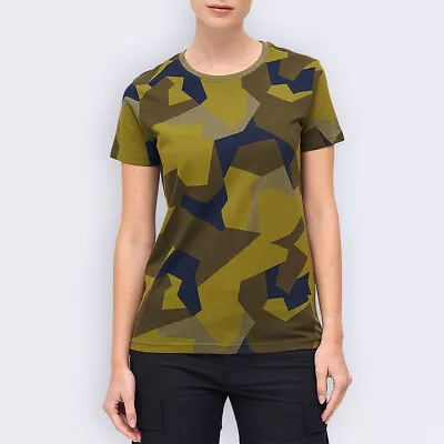 Brandit Ladies T-Shirt Hiking Trekking Fitness Gym Sportswear Swedish M90 Camo • $48.35