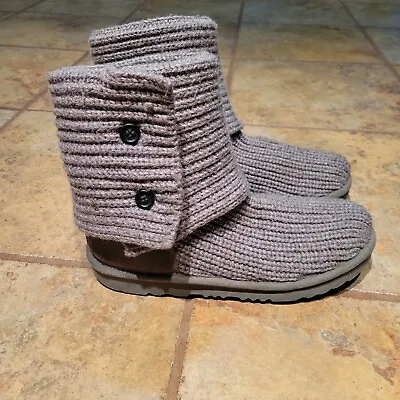 UGG Cardy II Grey 1017328K Sweater Boot Size 6 Youth / Women's Size 8 • $16.64