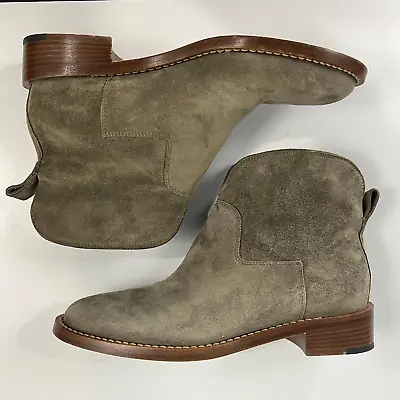 Via Spiga Made In Italy Baxter Almond Toe Ankle Suede Boots Booties Size 6.5M • $45