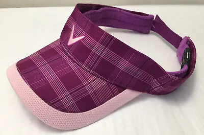 New Callaway Women's Golf Visor Purple Plaid One Size Fits All • $9.95