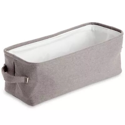 Gray Jute Fabric Storage Bin Basket Container Organizer Rectangular 16 X6 X5.25  • $13.99