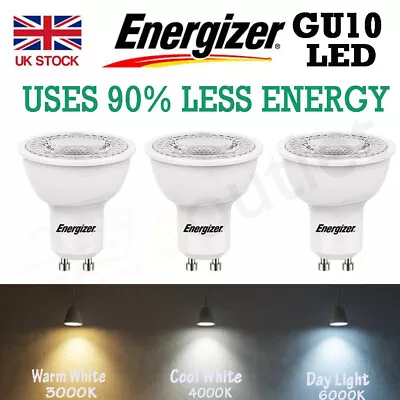 GU10 LED Bulbs Spot Light Lamps Warm Cool Day White Down Lights By ENERGIZER • £3.99