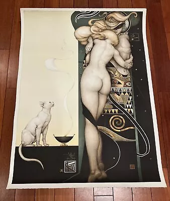 Michael Parkes Night & Day 1992 40.5x29 Large Stone Lithograph On Paper Numbered • $2948.83