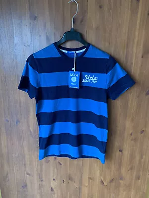 UCLA HERITAGE T-SHIRT Blue Striped Short Sleeve Top Mens MEDIUM 💖 BNWT • £8.46