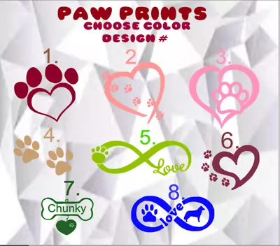 Monogram Decal Sticker Pet Paw Prints & Infinity Pet Designs  • $1.50